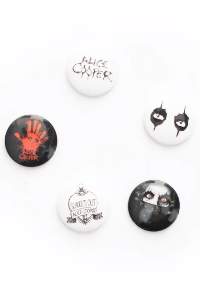 Alice Cooper Eyes Pack 5 set spille bottoni multicolore