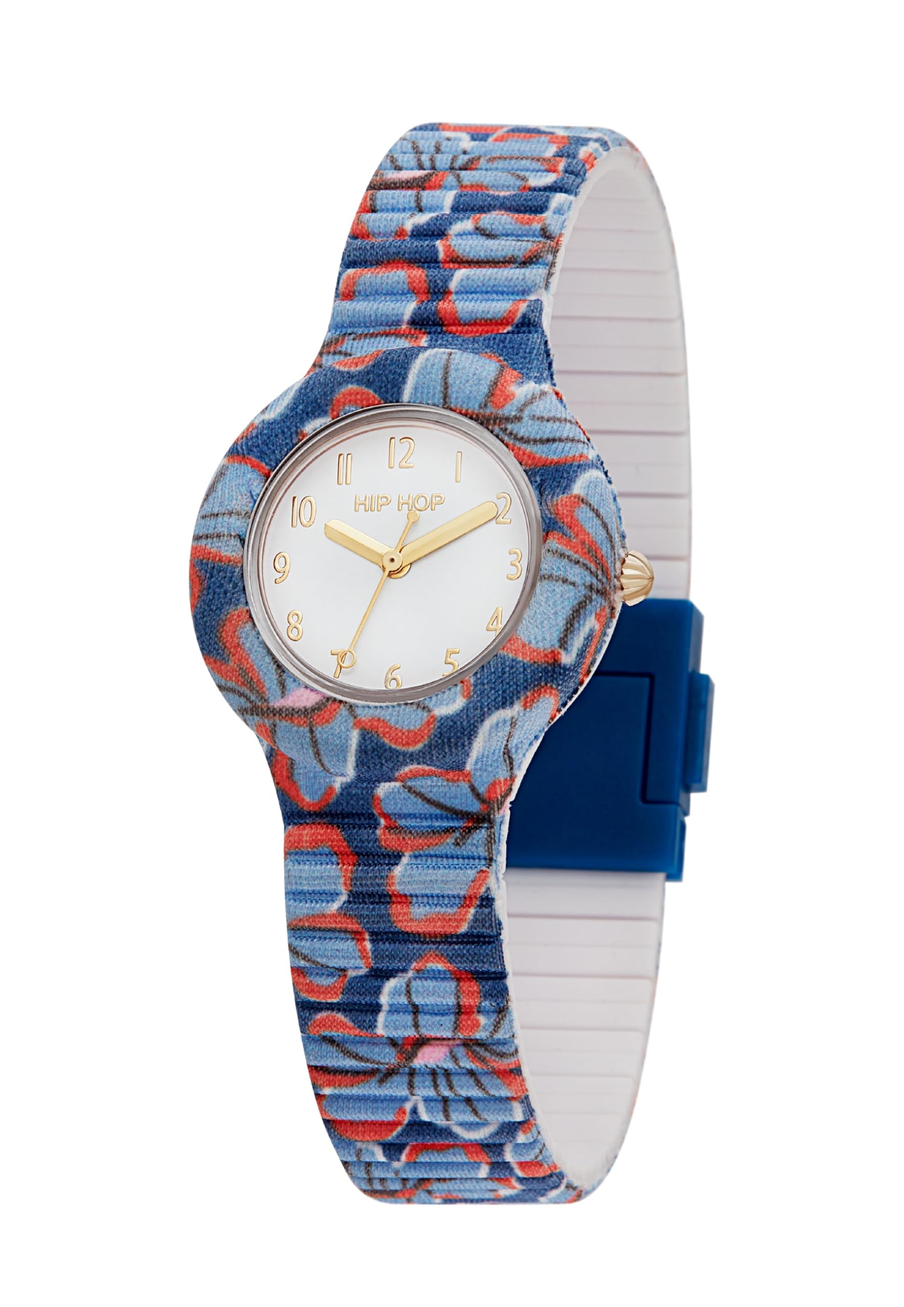 Hip Hop Bouquet orologio donna silicone 32 mm blu-bianco