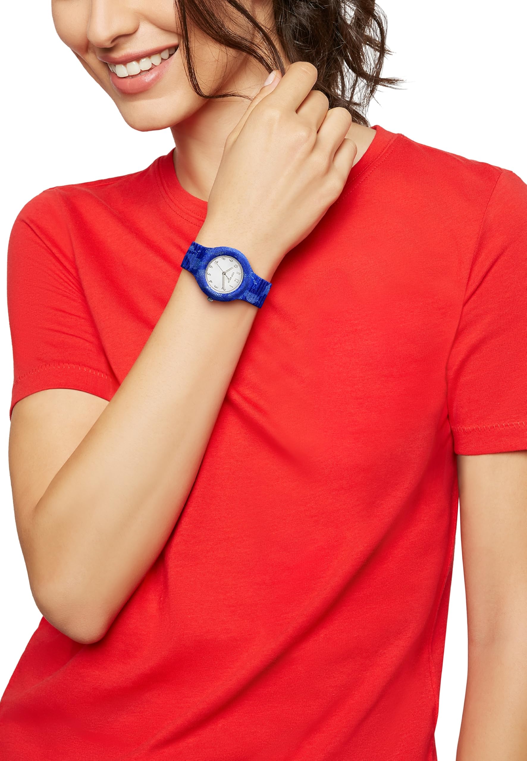 Hip Hop Lace orologio donna 32 mm blu bianco pizzo