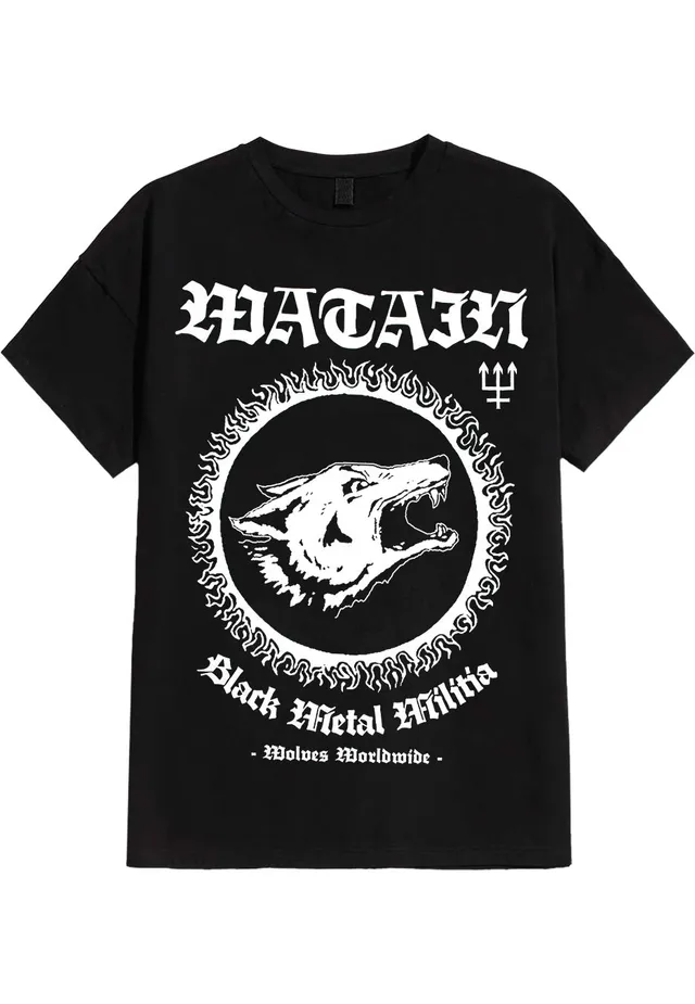 Watain Black Metal Militia maglietta nera manica corta