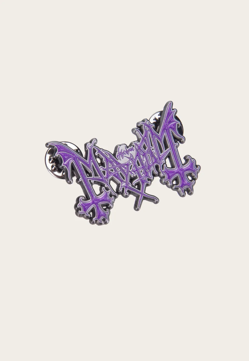 Mayhem Purple Logo pin spilla viola in metallo