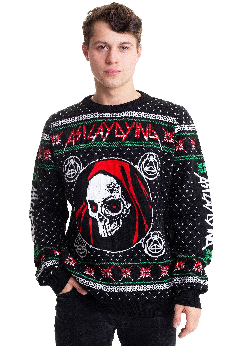 As I Lay Dying Shaped By Fire felpa winter knit nera
