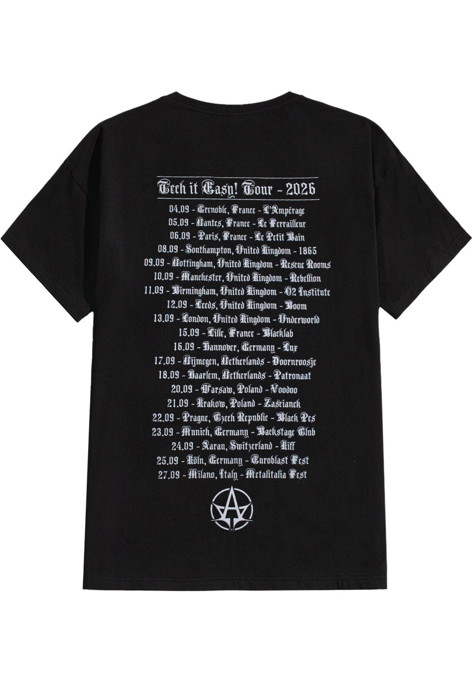Allegaeon EU Tour 2026 T-Shirt maglietta nera