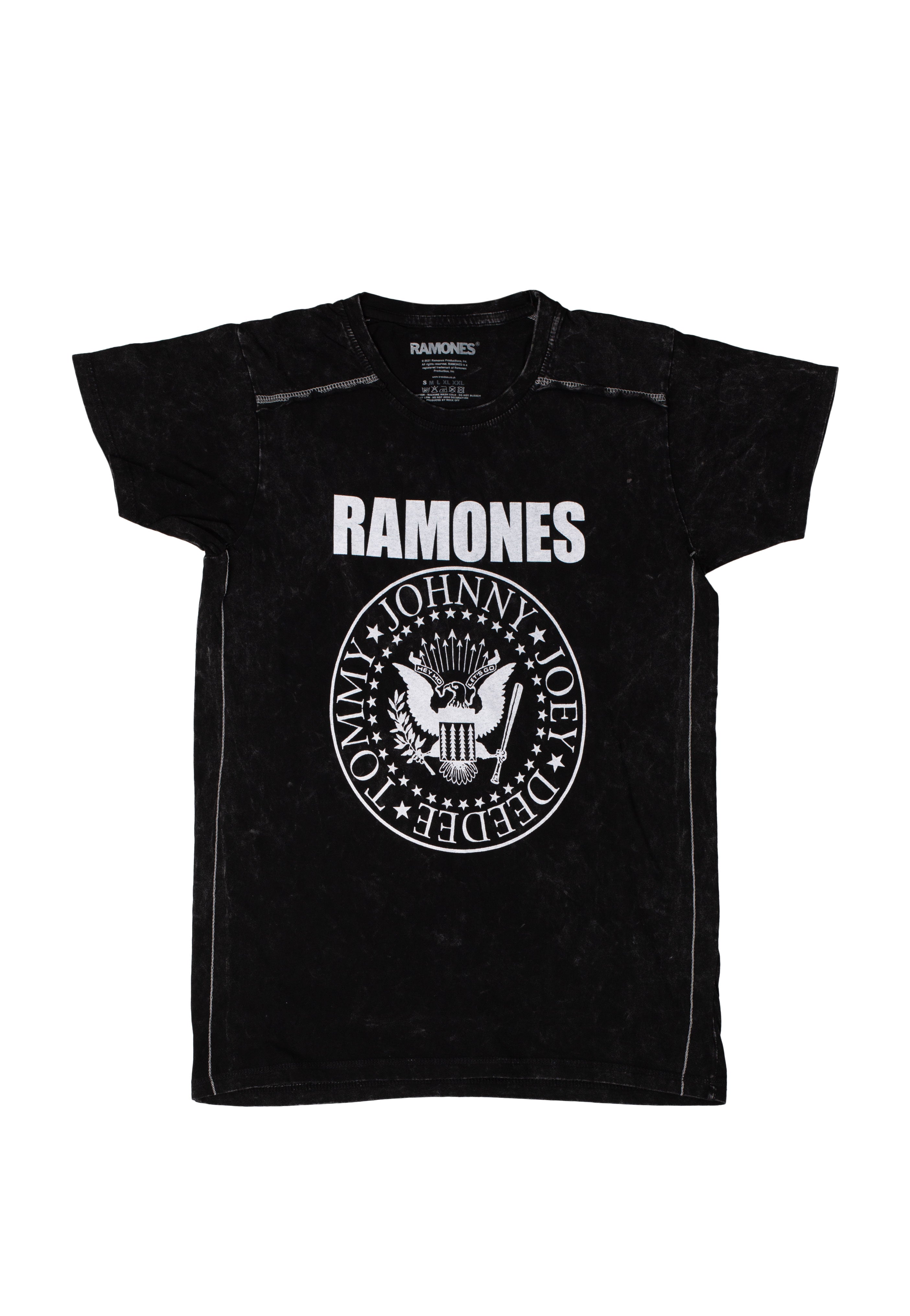 Ramones Presidential Seal Snow Wash T-Shirt Nera