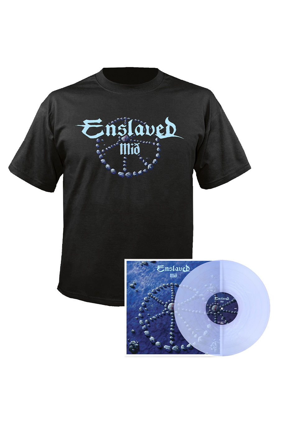 Enslaved Mid Logo pack maglietta L + vinile blu perla