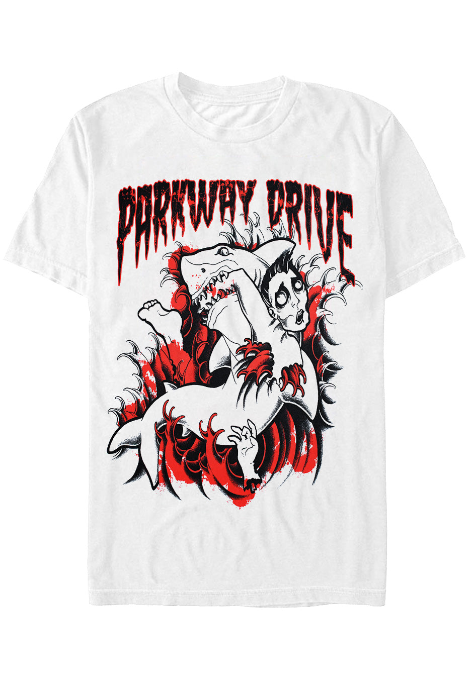 Parkway Drive Blood Shark maglietta bianca anniversary edition