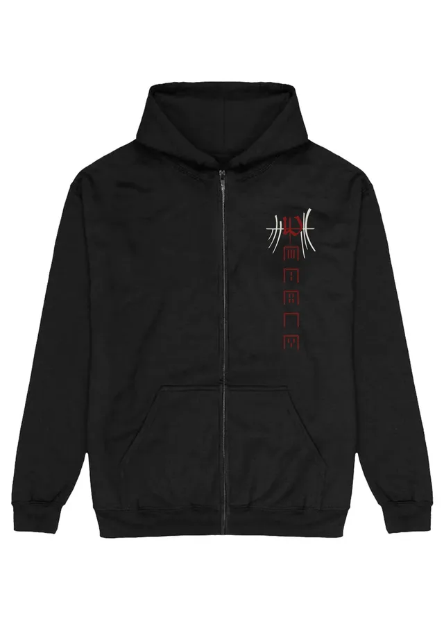 Enslaved E felpa con zip nera manica lunga