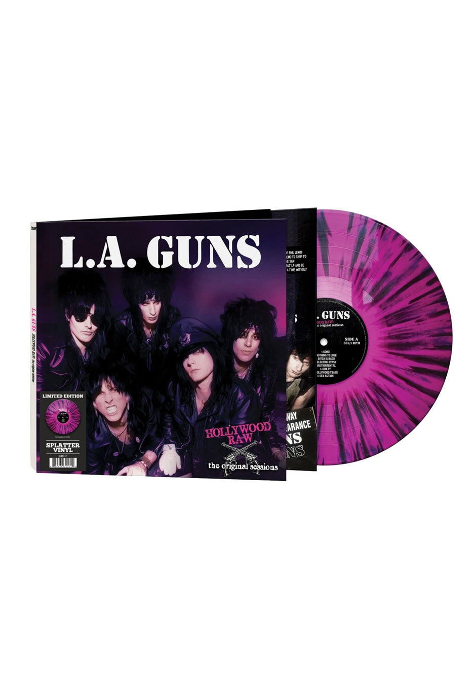 L.A. Guns Hollywood Raw vinile viola splatter limitato