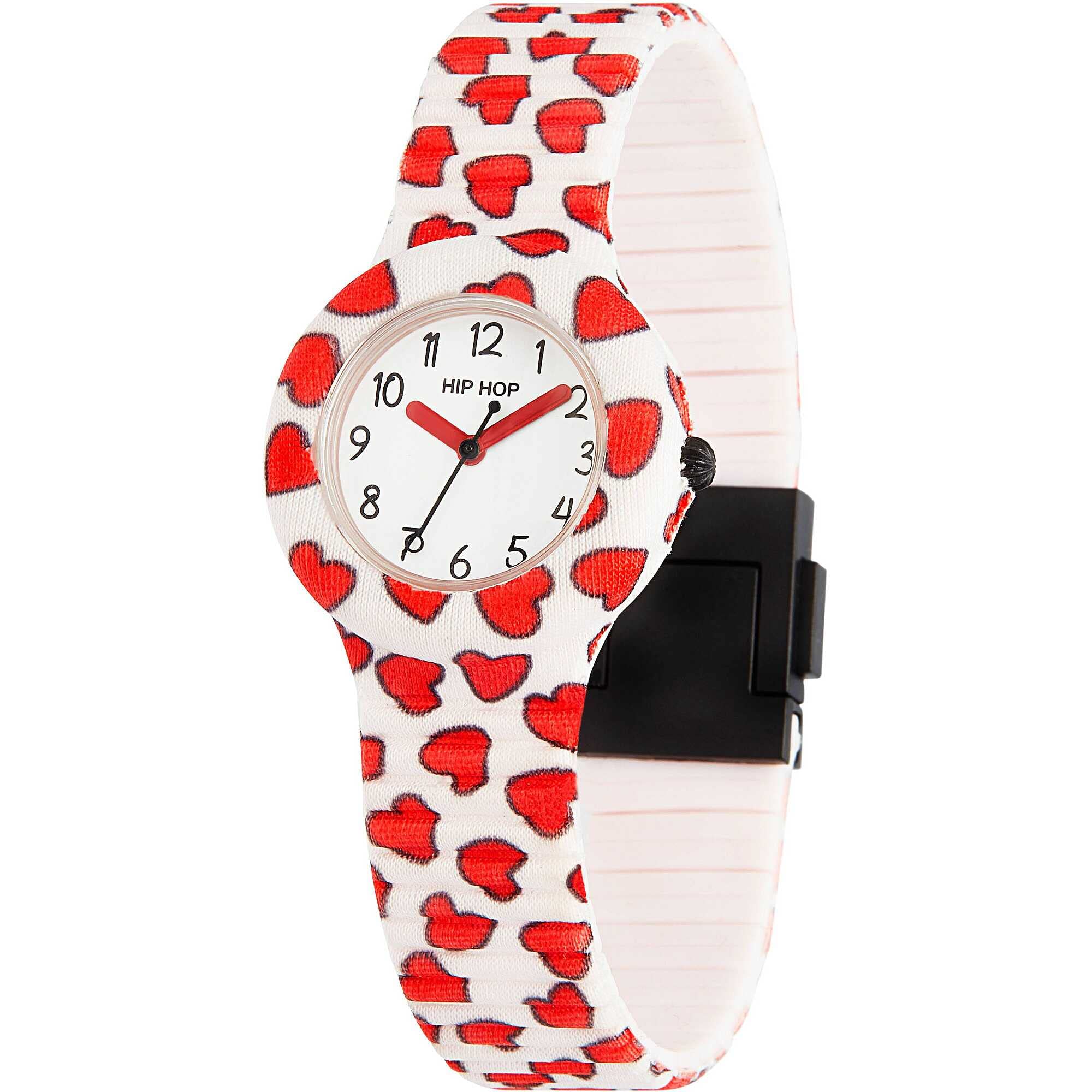 Hip Hop Happy Love orologio bambina bianco cuoricini rossi 28 mm