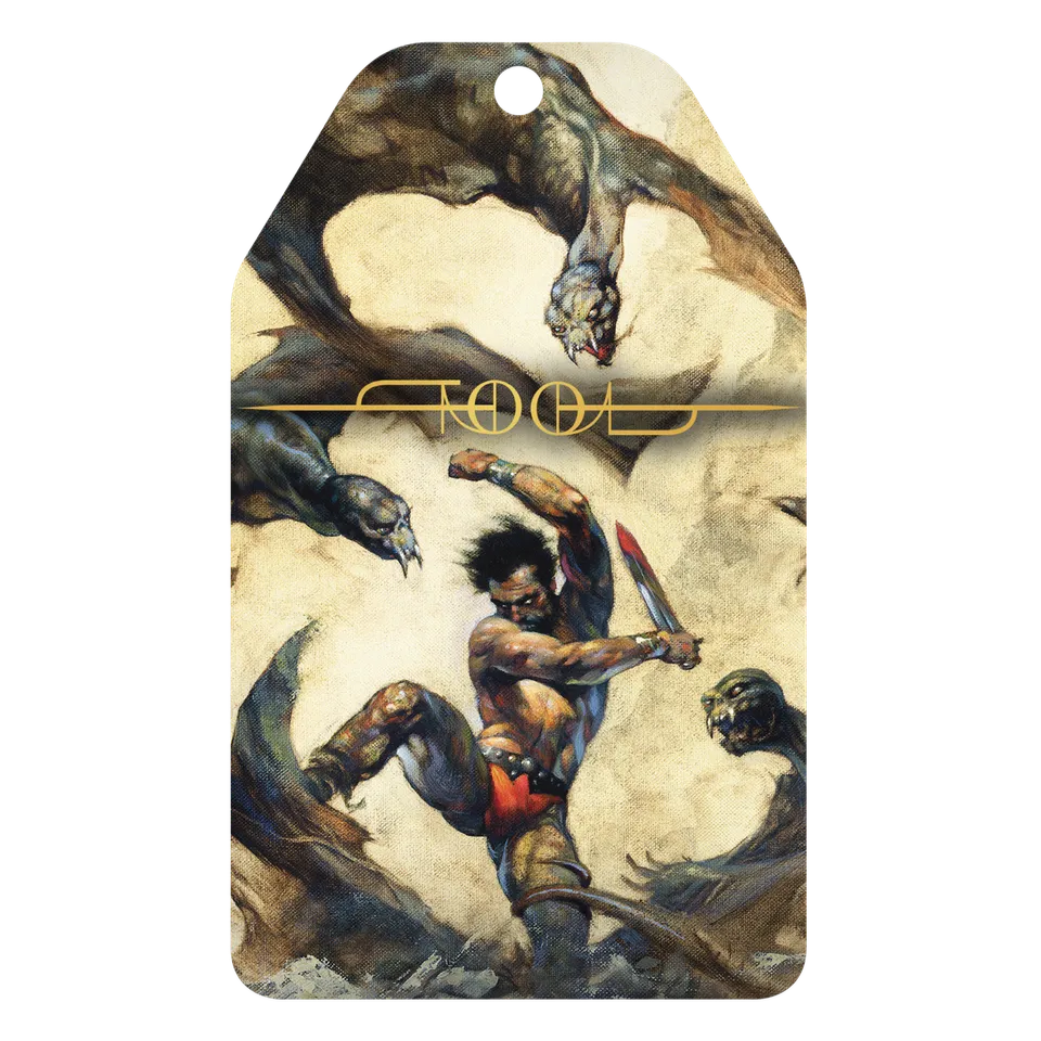 Tool Frank Frazetta ornamento metallo tag 3x5