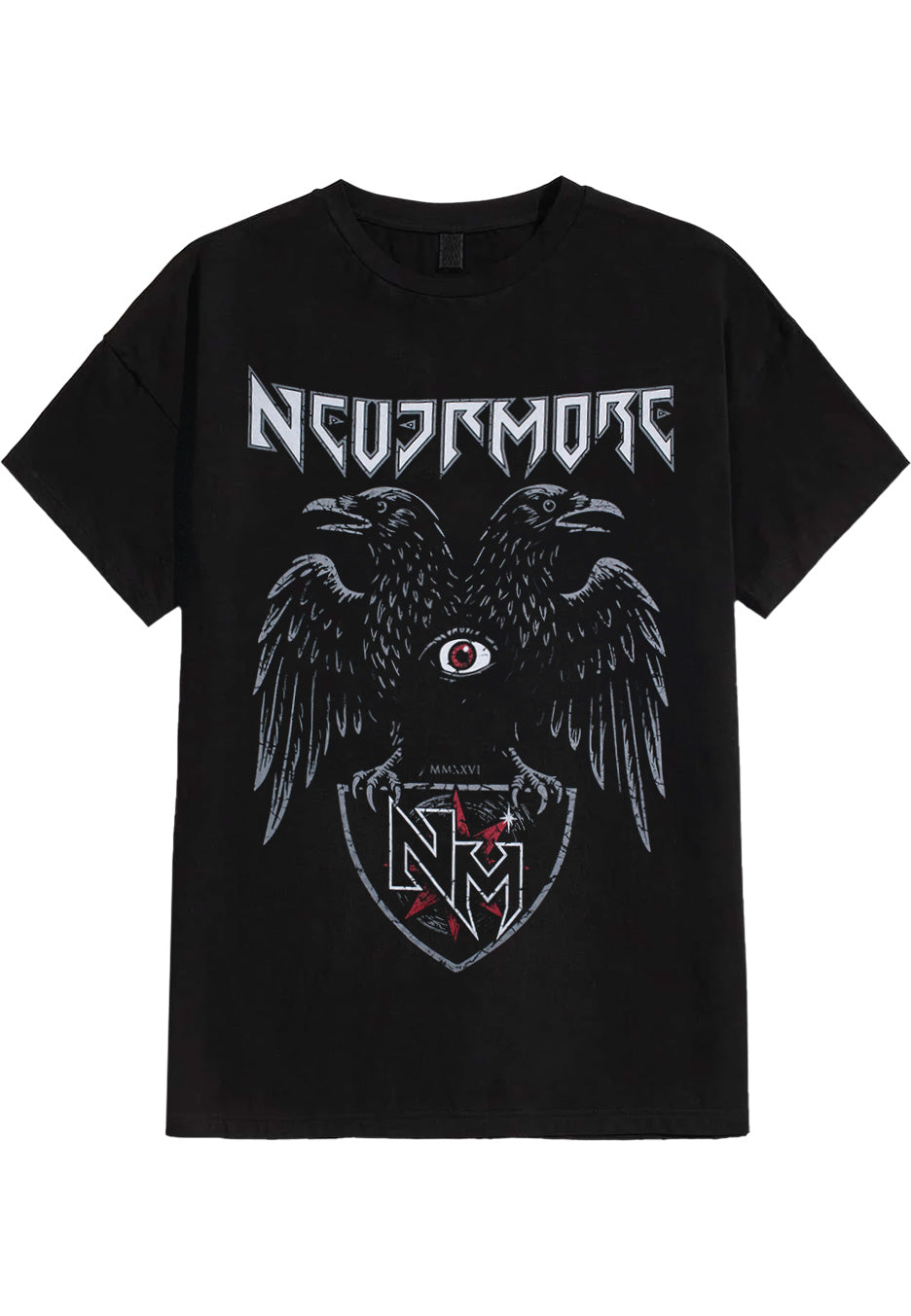 Nevermore Raven maglietta nera manica corta taglie S-XXL