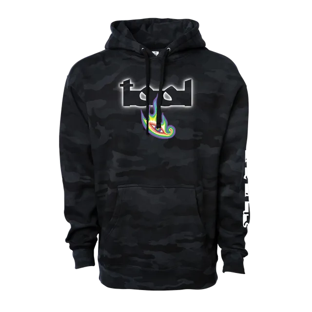 Tool Lateralus Eye Flame Felpa Cappuccio Camo Nero