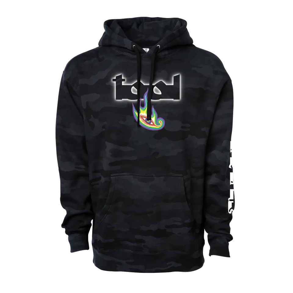 Tool Lateralus Eye Flame Felpa Cappuccio Camo Nero
