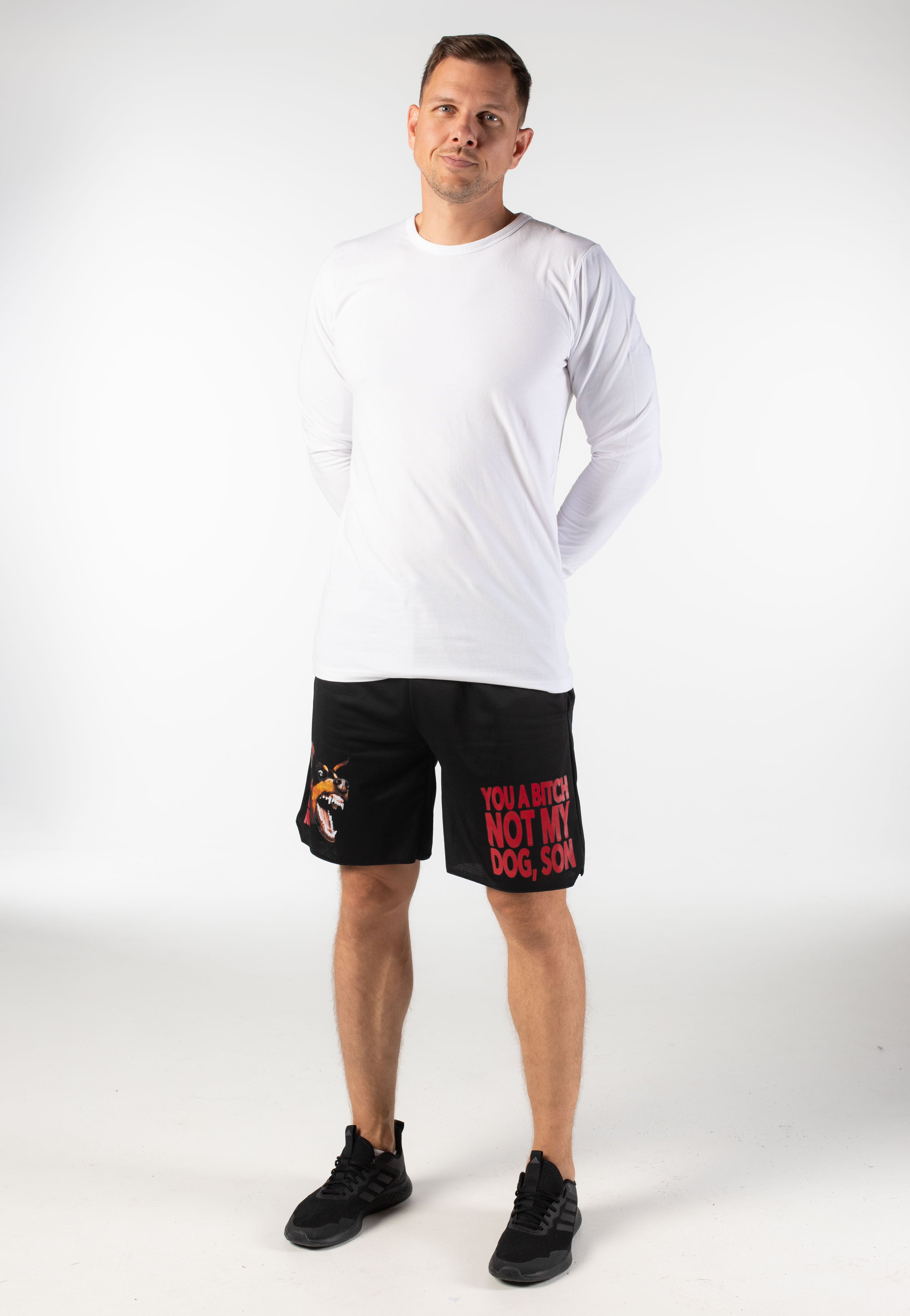 Deez Nuts Not My Dog Shorts Neri Relaxed Fit