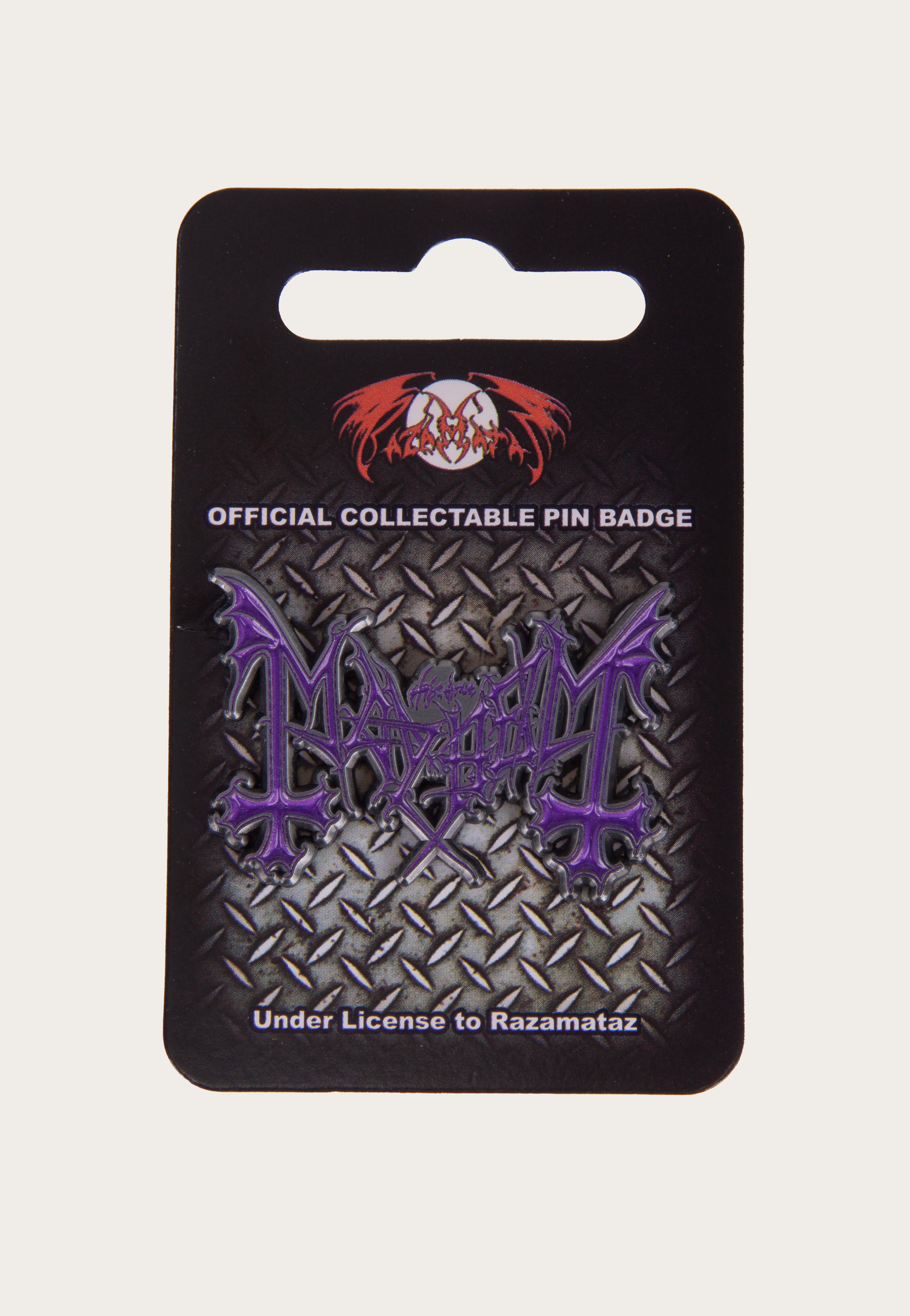 Mayhem Purple Logo pin spilla viola in metallo
