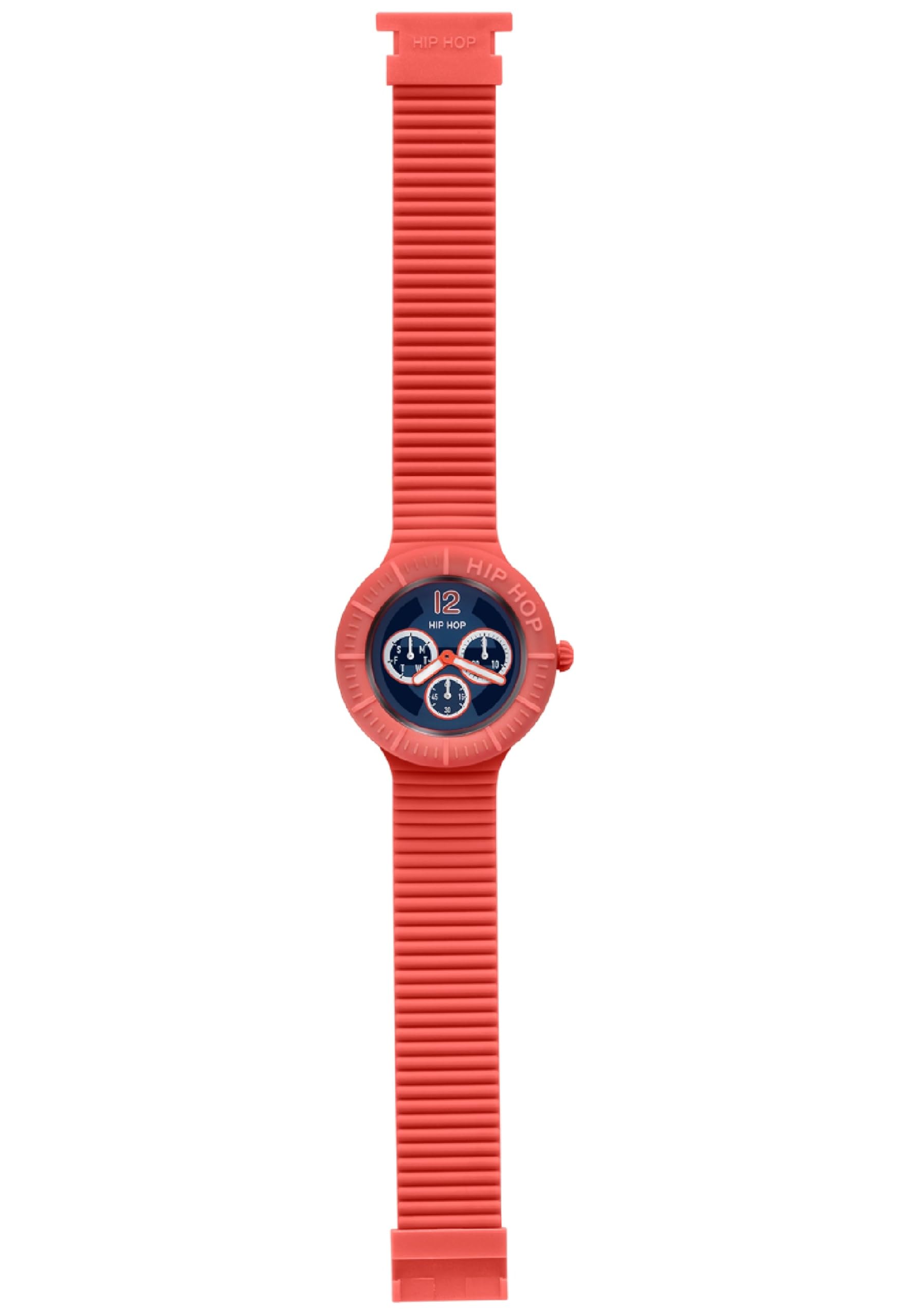 Hip Hop Master orologio uomo silicone rosa quarzo logo blu