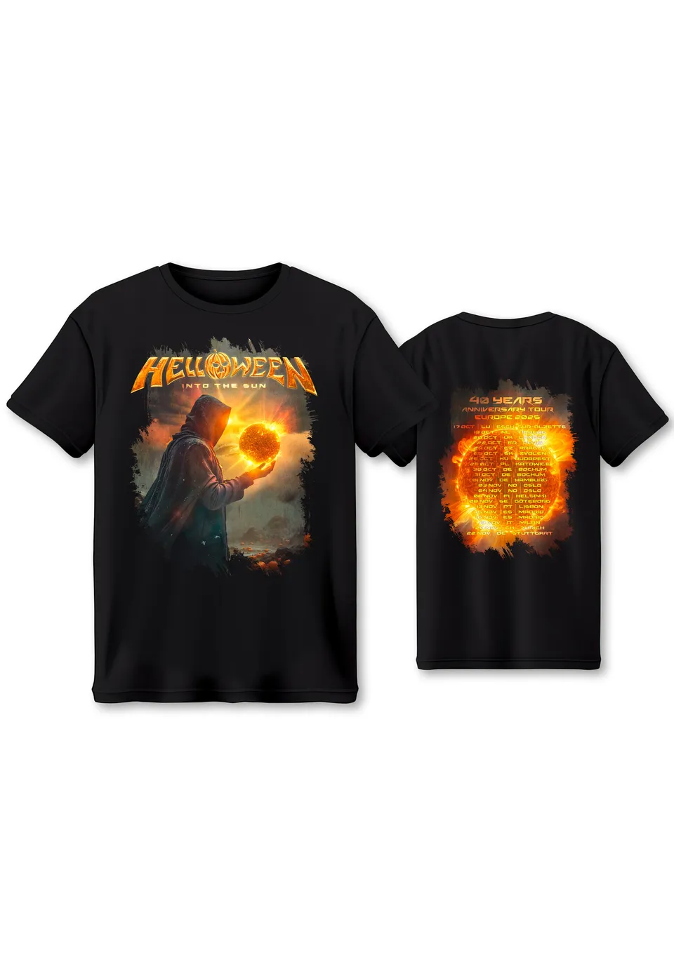 Helloween Into The Sun Tour T-Shirt Nera Cotone