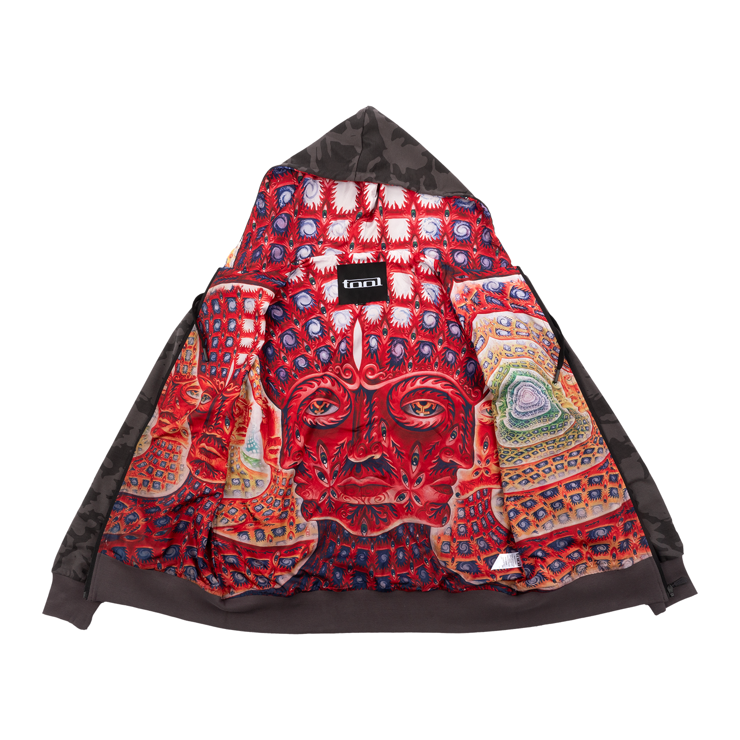 Tool 10,000 Days felpa zip camo uomo fodera grafica taglia L