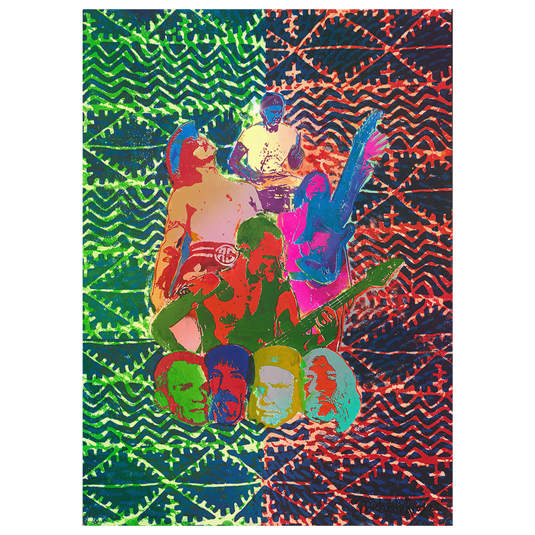 Red Hot Chili Peppers Jamming poster olografico Michael Rios 18x24