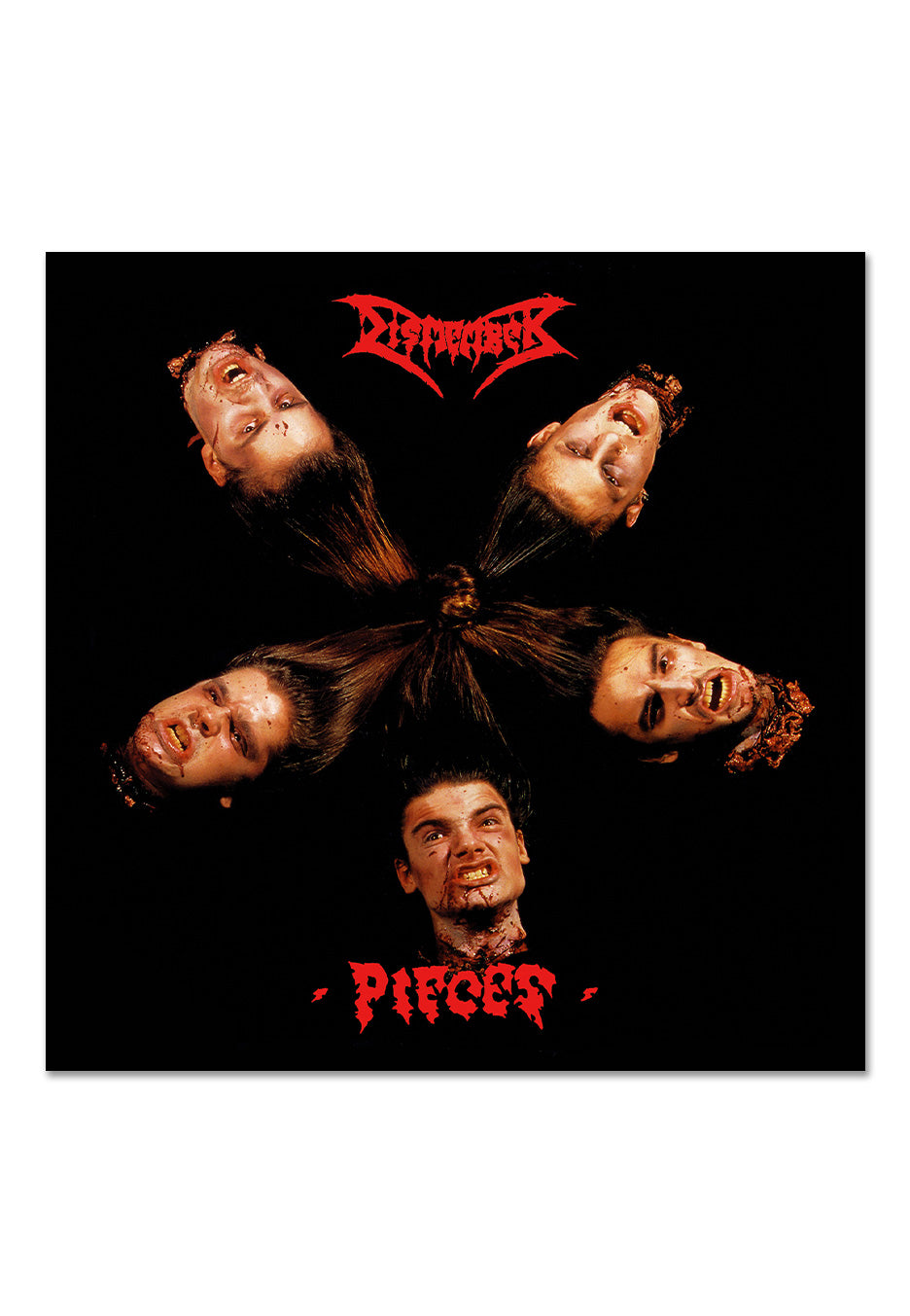 Dismember Pieces vinile LP rosso nero half half death metal