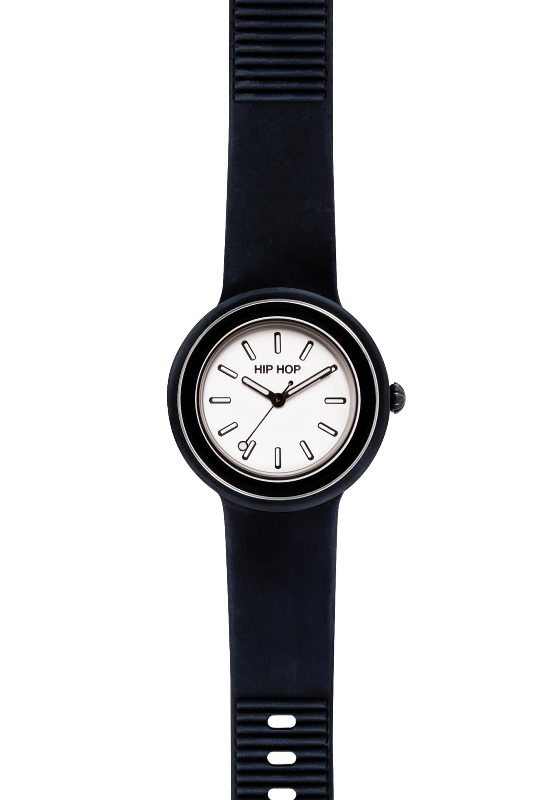 Hip Hop Hero.Dot Bezel Orologio Donna Nero 34 mm Silicone