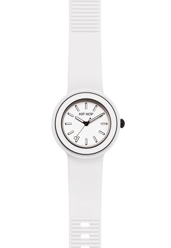 Hip Hop Hero.Dot Bezel Orologio Donna Bianco 34 mm Silicone
