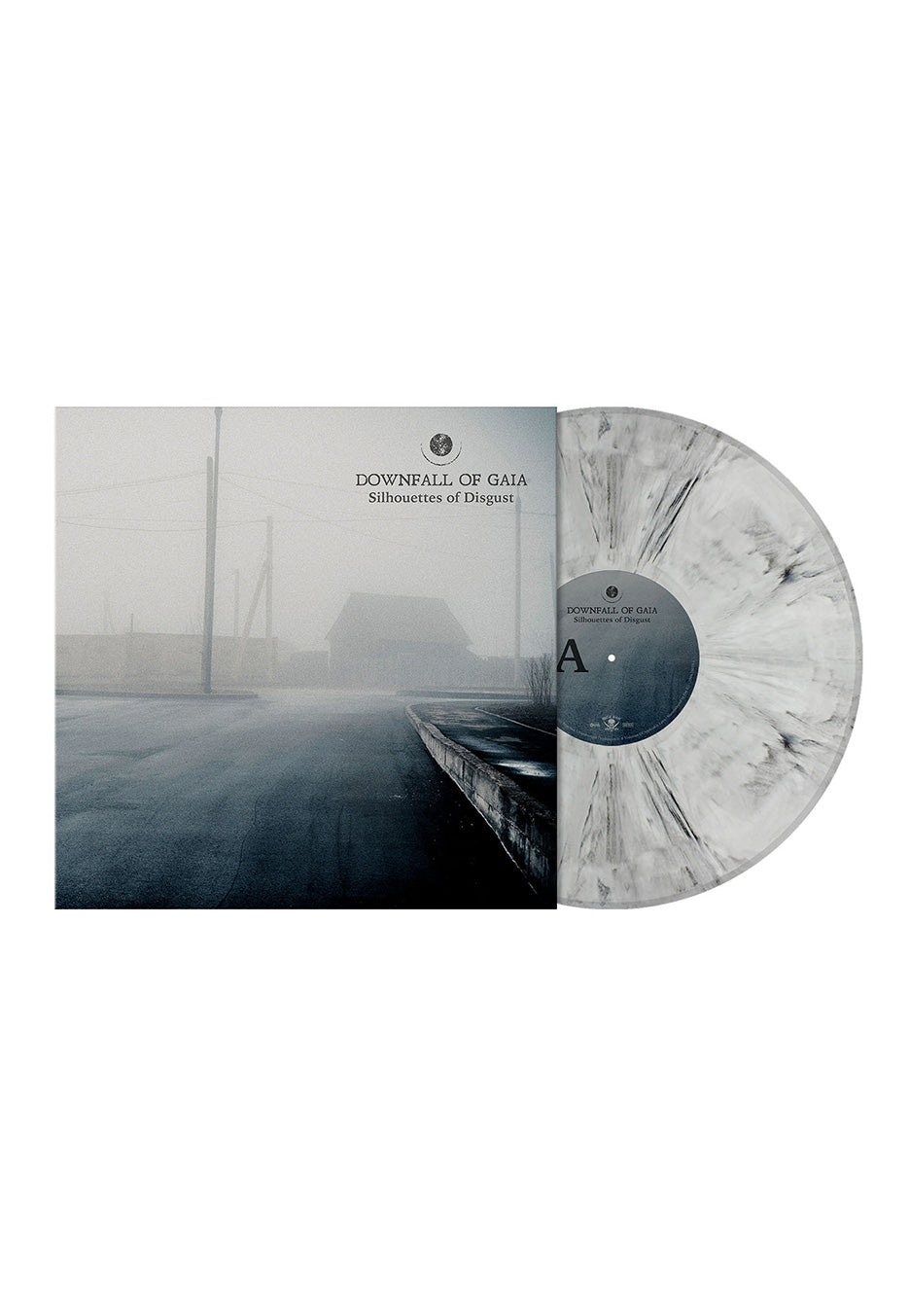 Downfall Of Gaia Silhouettes Of Disgust vinile LP bianco nero marmorizzato