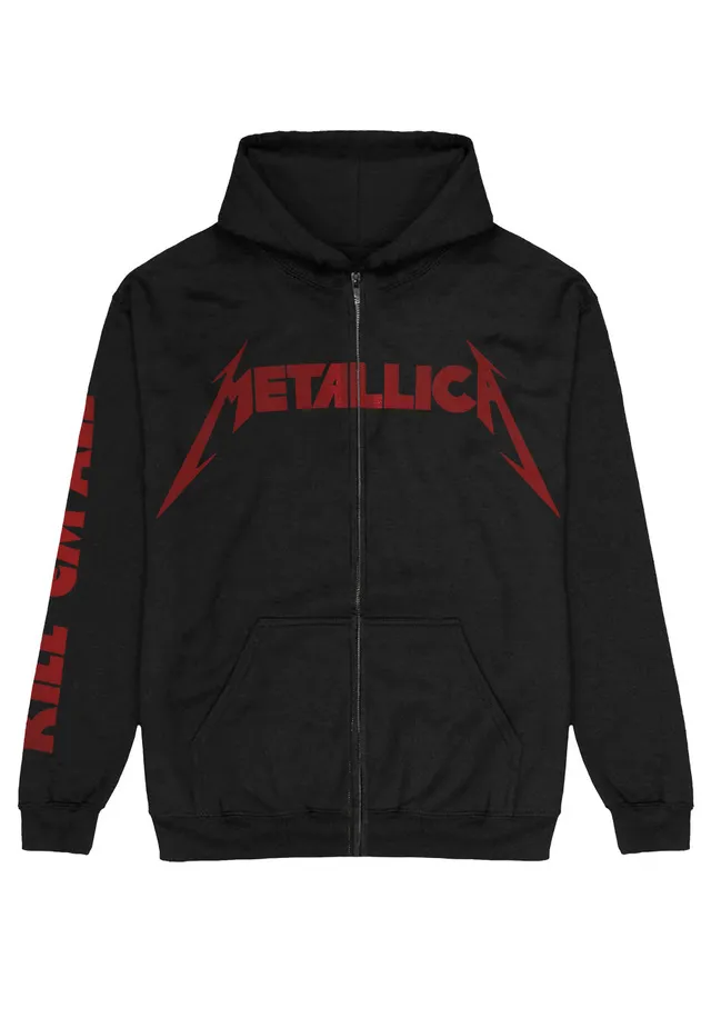 Metallica Kill 'Em All felpa zip nera cappuccio thrash taglia L