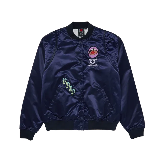 Red Hot Chili Peppers Embroidered Satin bomber ricamato