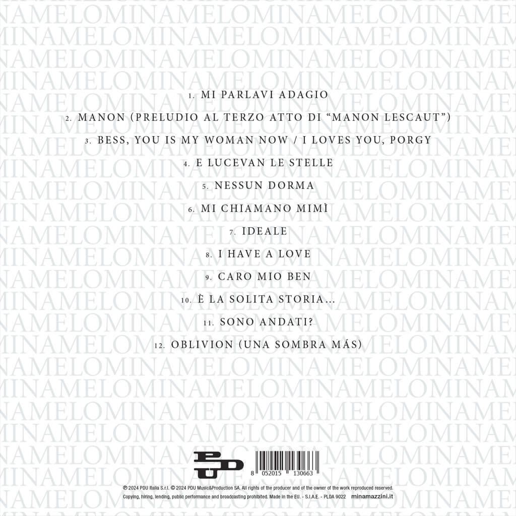 Mina Sulla Tua Bocca Lo Dirò CD album lirico 2009