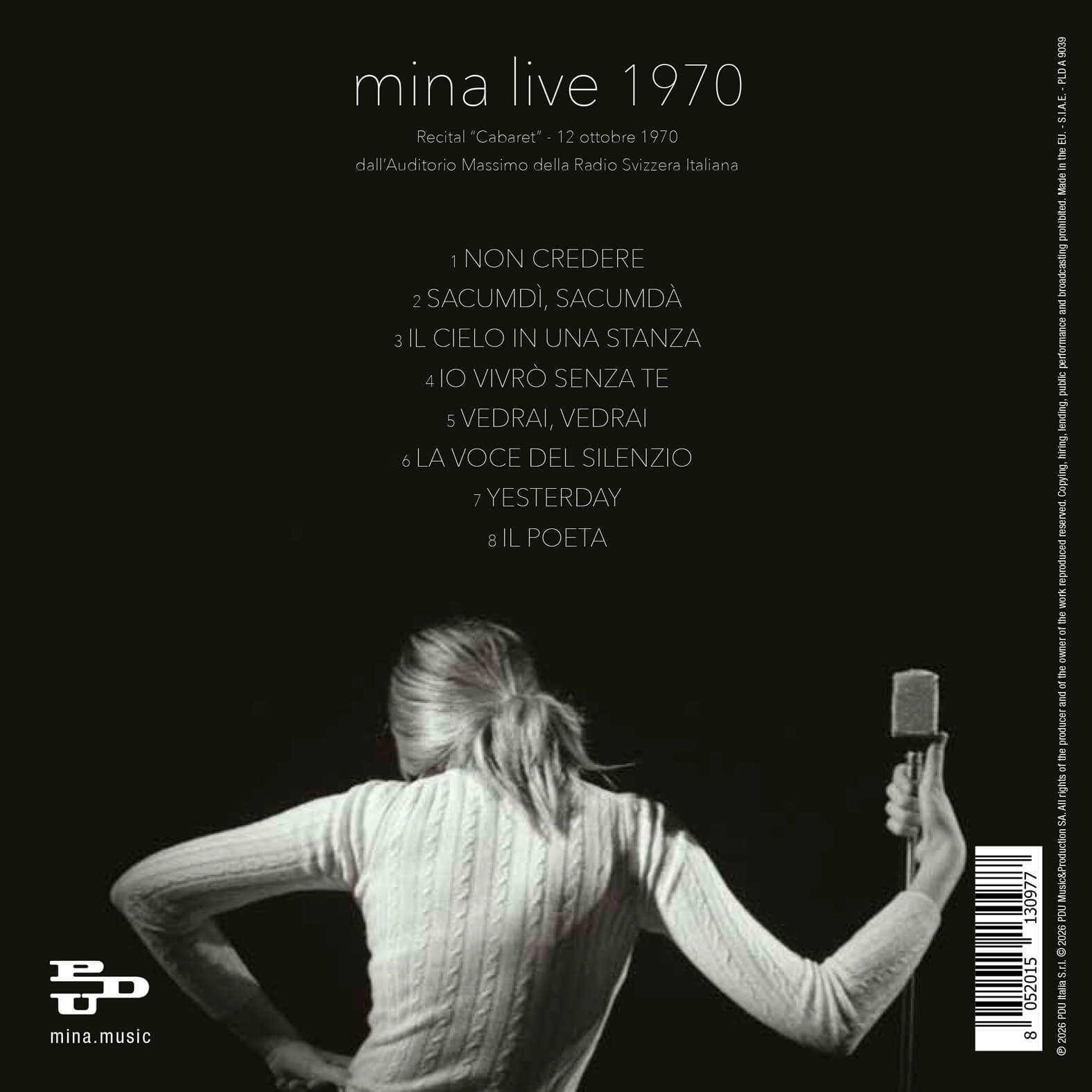 Mina Live 1970 CD live Cabaret 8 brani