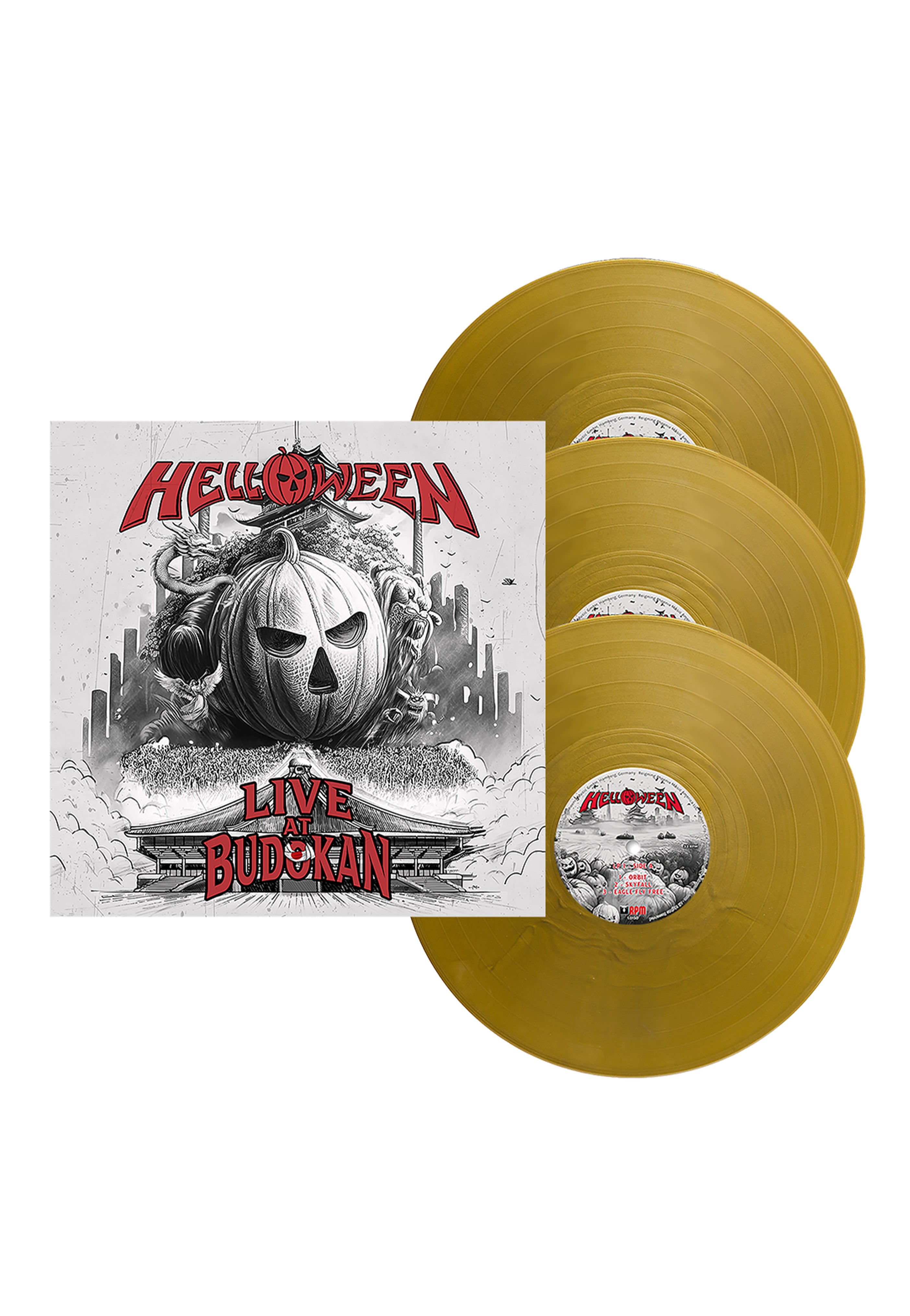 Helloween Live At Budokan triplo vinile LP oro eagle gold