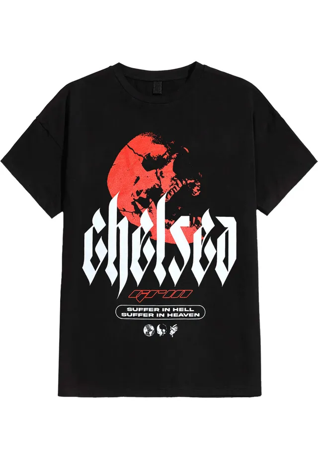 Chelsea Grin Red Skull t-shirt nera maglietta uomo manica corta