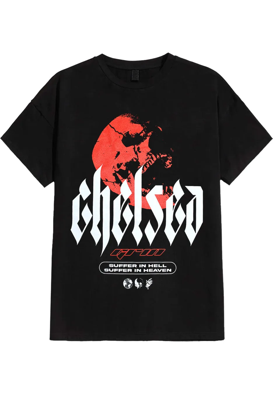 Chelsea Grin Red Skull t-shirt nera maglietta uomo manica corta