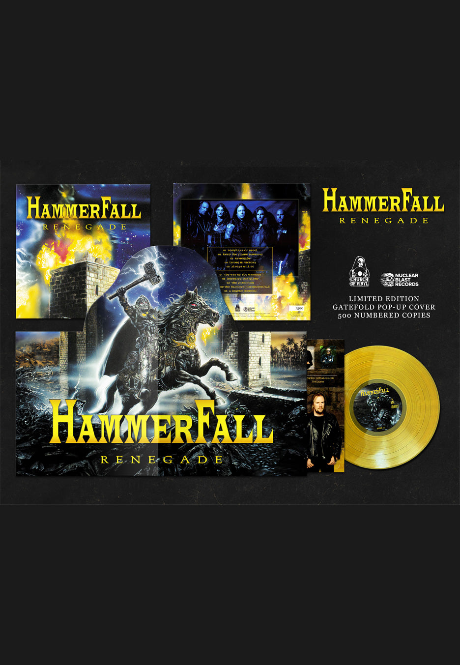 HammerFall Renegade Ltd Yellow vinile pop-up giallo