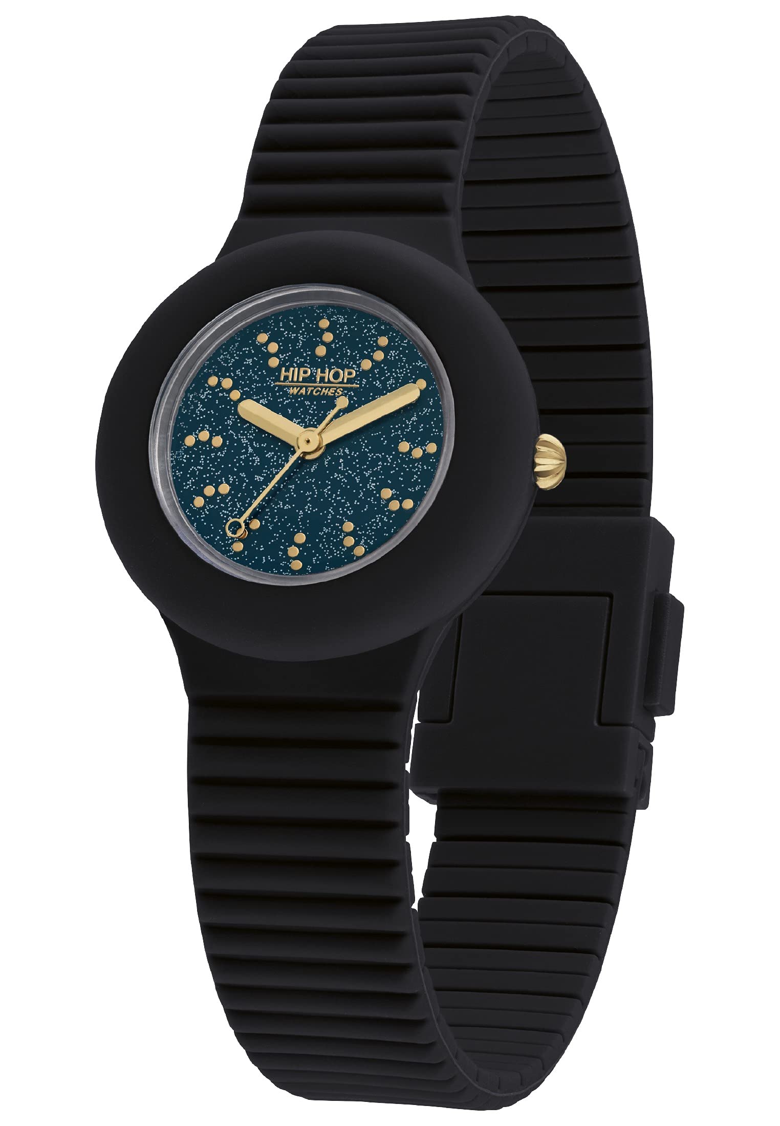 Hip Hop Shimmer Crush Fly to the Stars Orologio Donna Nero 32 mm