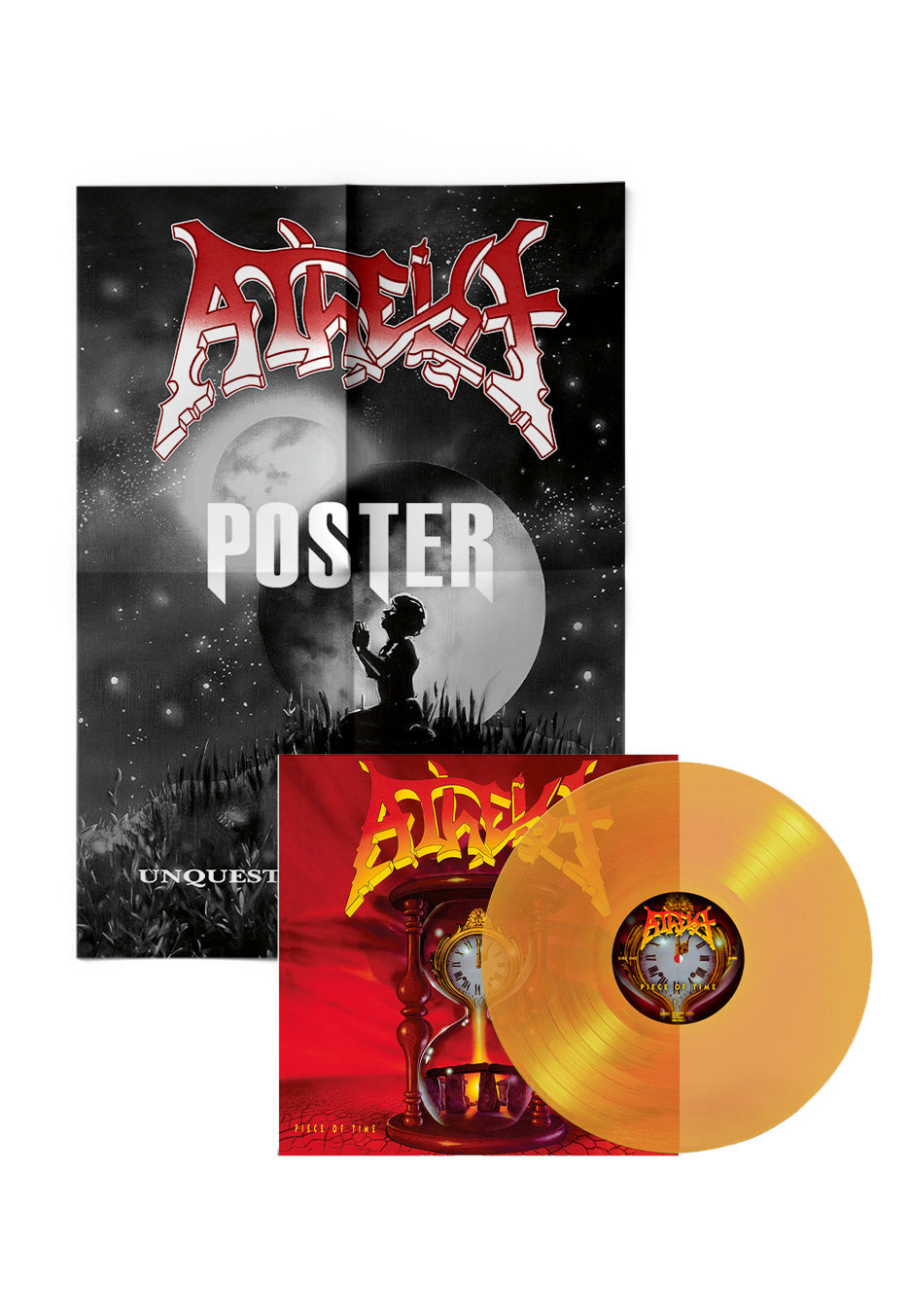 Atheist Piece Of Time Transparent Orange Vinile LP Poster