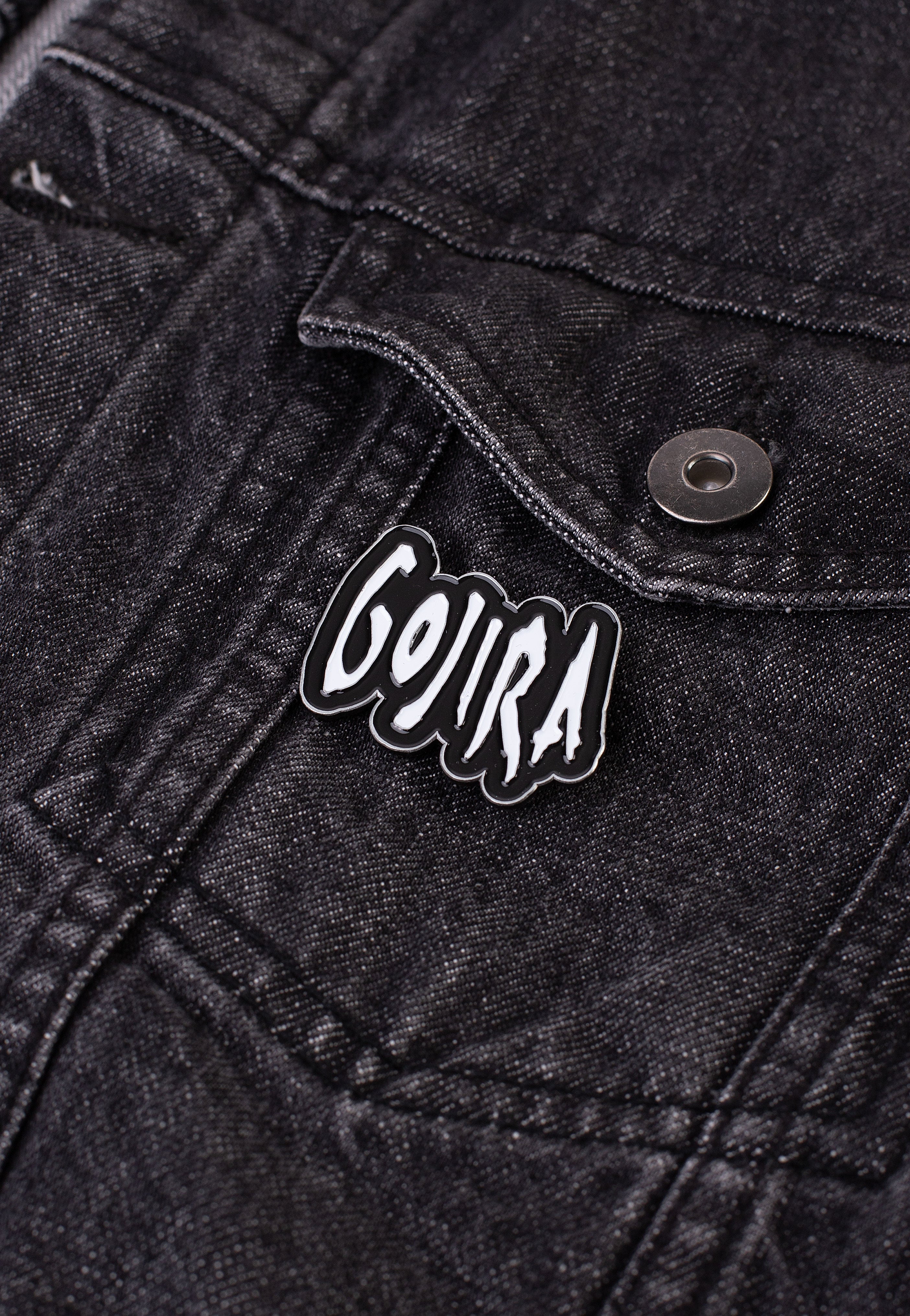Gojira Logo pin spilla bianca merchandising