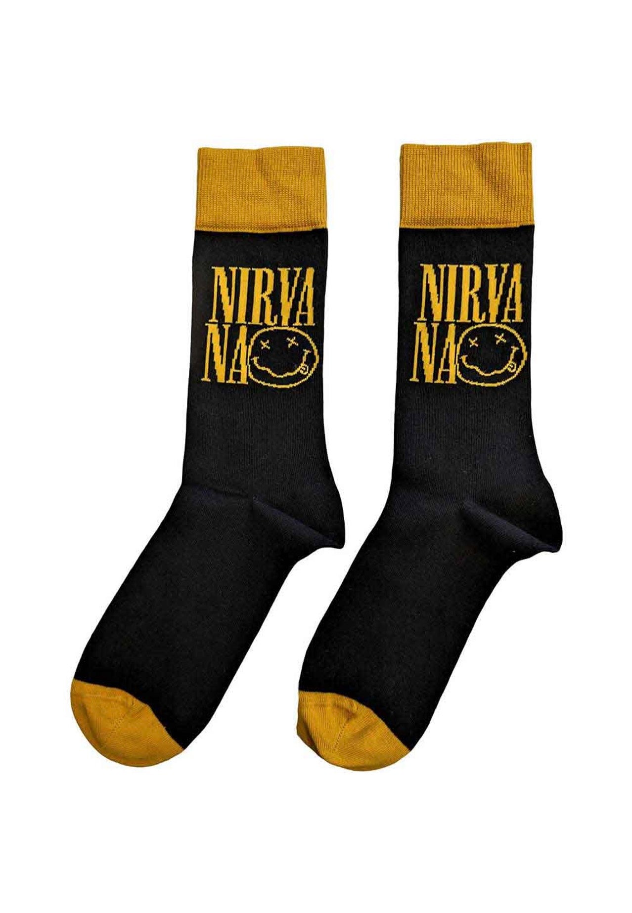 Nirvana Essentials Logo Stacked calzini neri taglia unica cotone