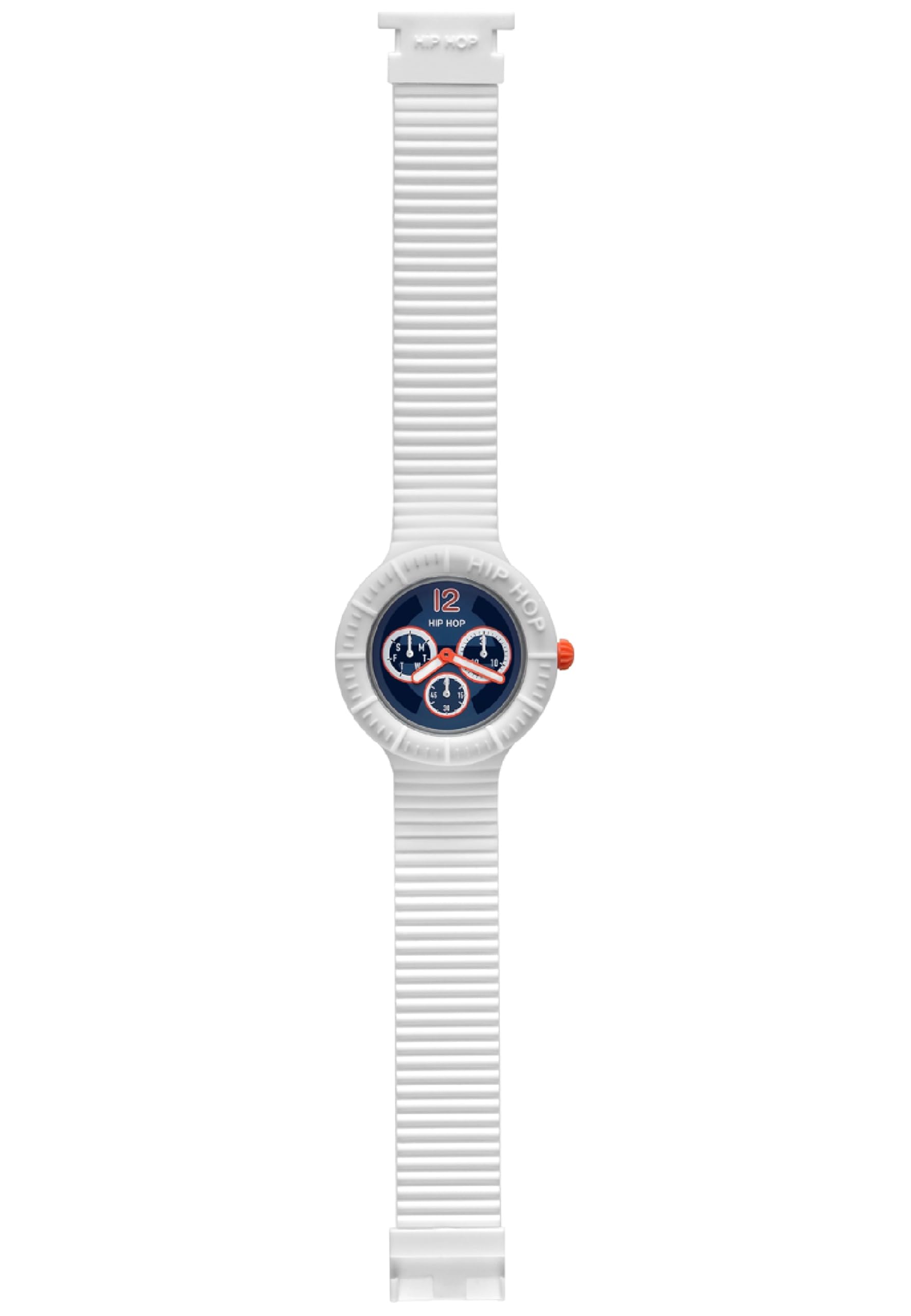 Hip Hop Master orologio uomo bianco logo blu
