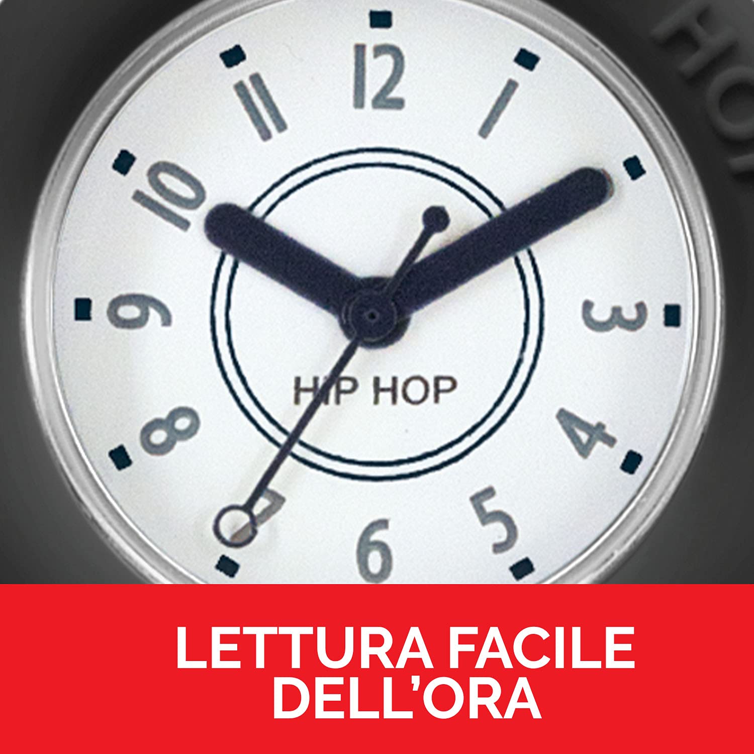 Hip Hop Hero.Dot HWU0636 Orologio Unisex Nero Quadrante Bianco