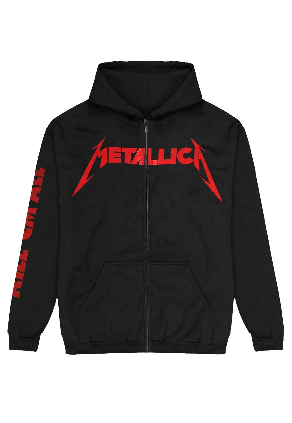 Metallica Kill 'Em All Album felpa zip nera con cappuccio