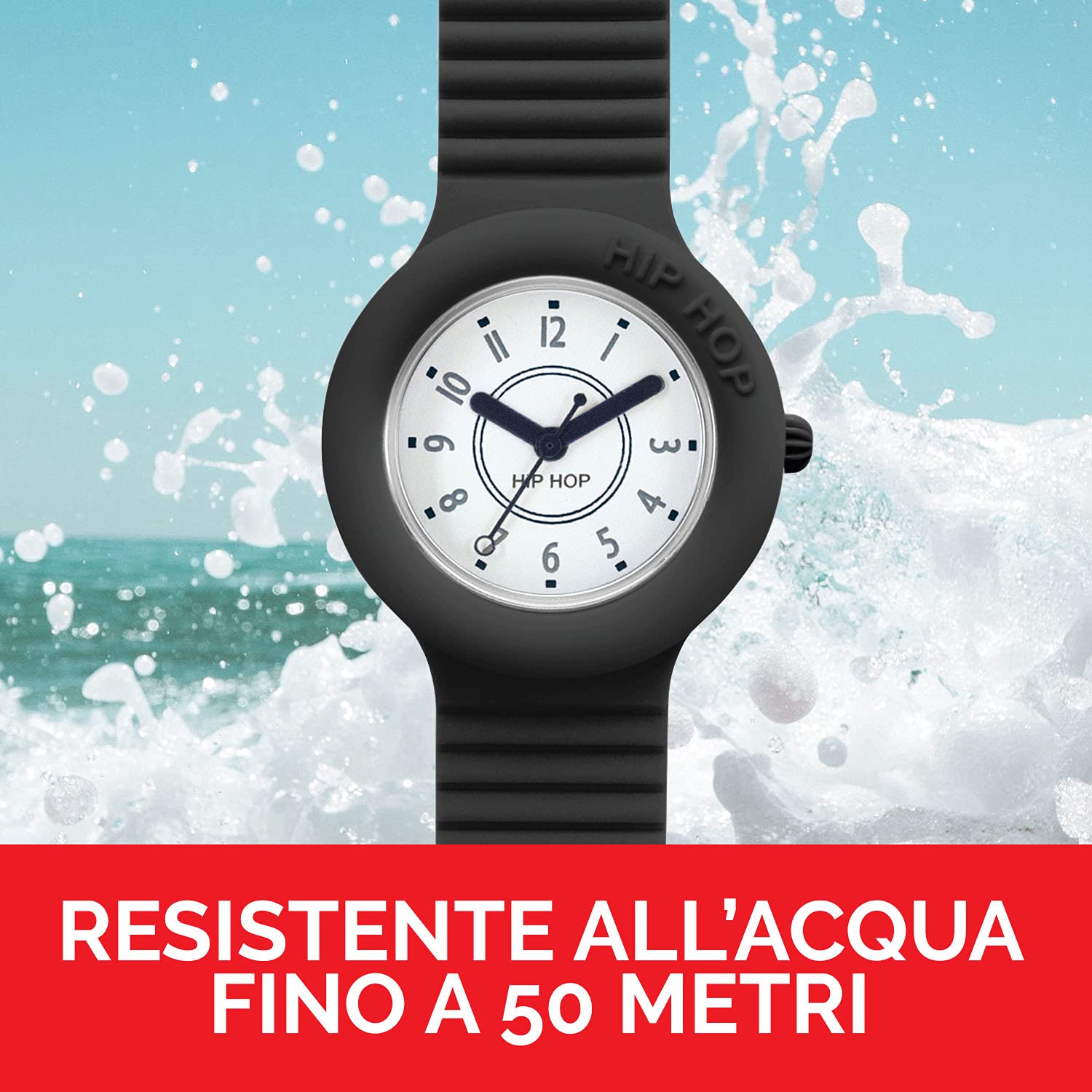 Hip Hop Hero.Dot HWU0636 Orologio Unisex Nero Quadrante Bianco