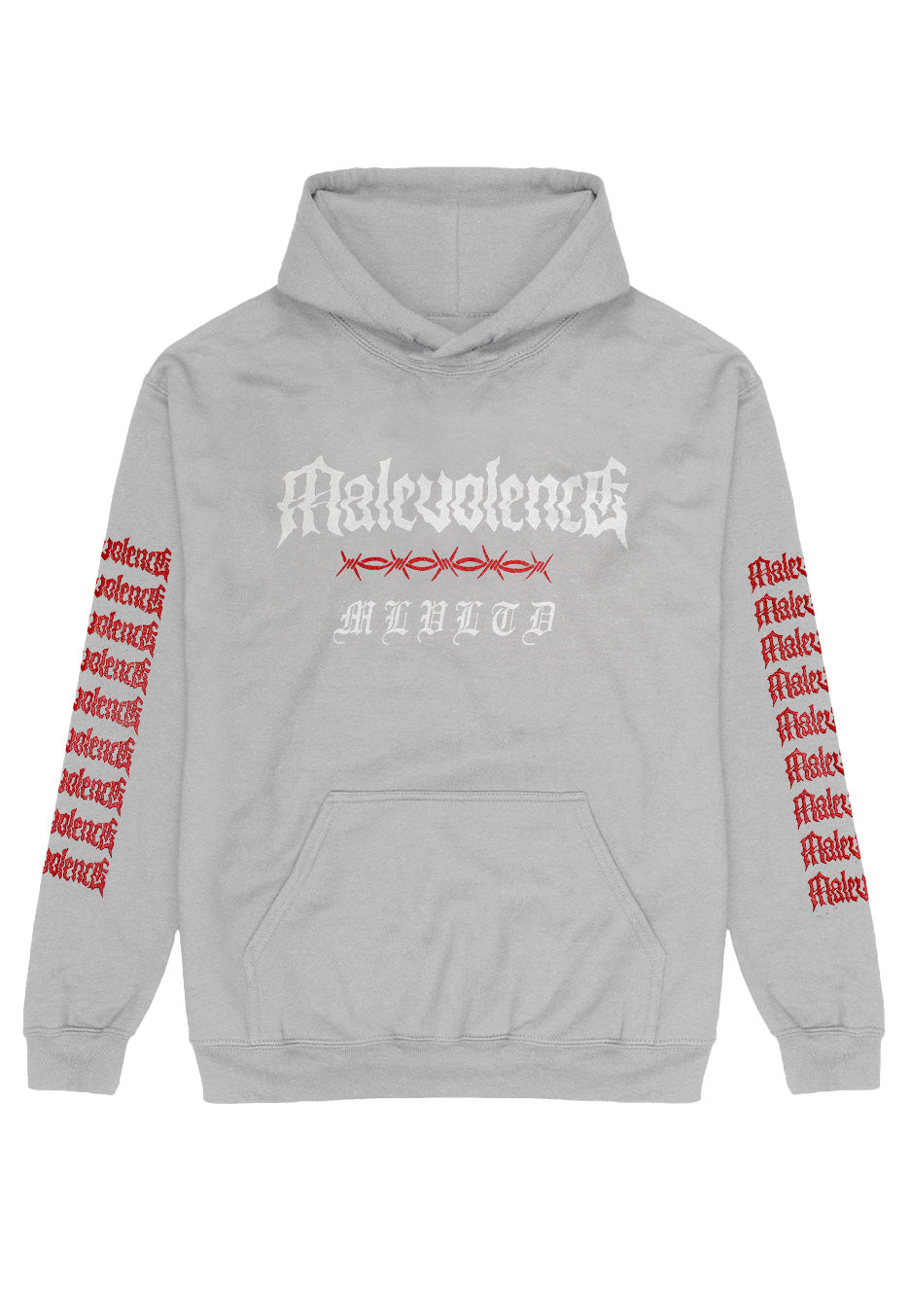 Malevolence Barbed Wire Sportsgrey felpa hoodie grigia metalcore