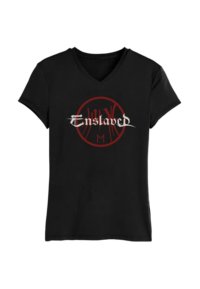 Enslaved E T-shirt donna nera manica corta