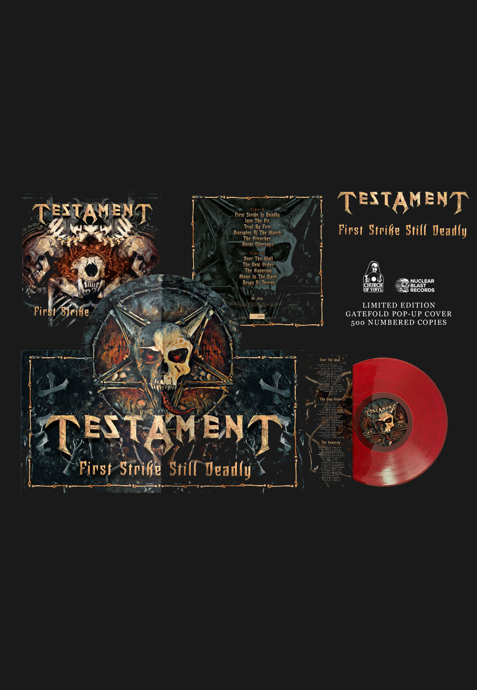 Testament First Strike Still Deadly vinile LP rosso