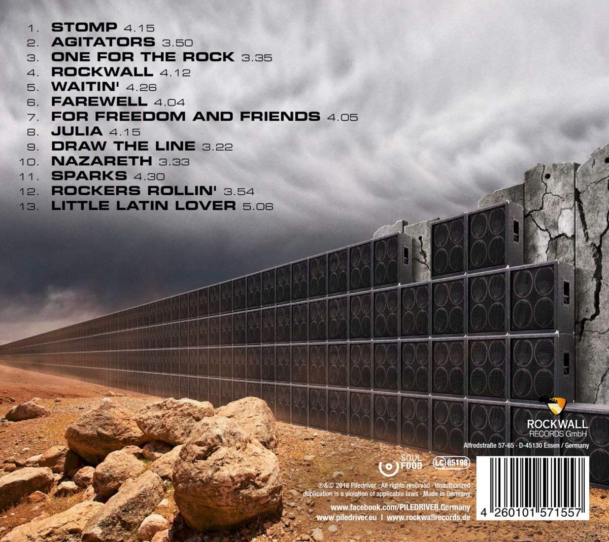 Piledriver ROCKWALL CD digipak 13 brani booklet