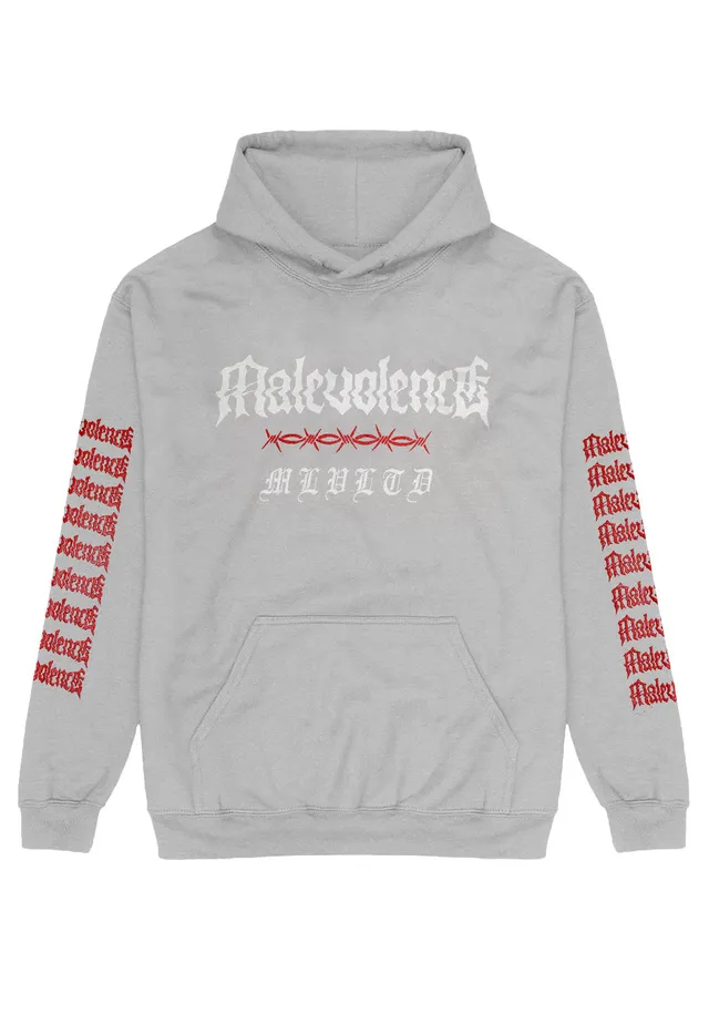 Malevolence Barbed Wire Sportsgrey felpa hoodie grigia metalcore