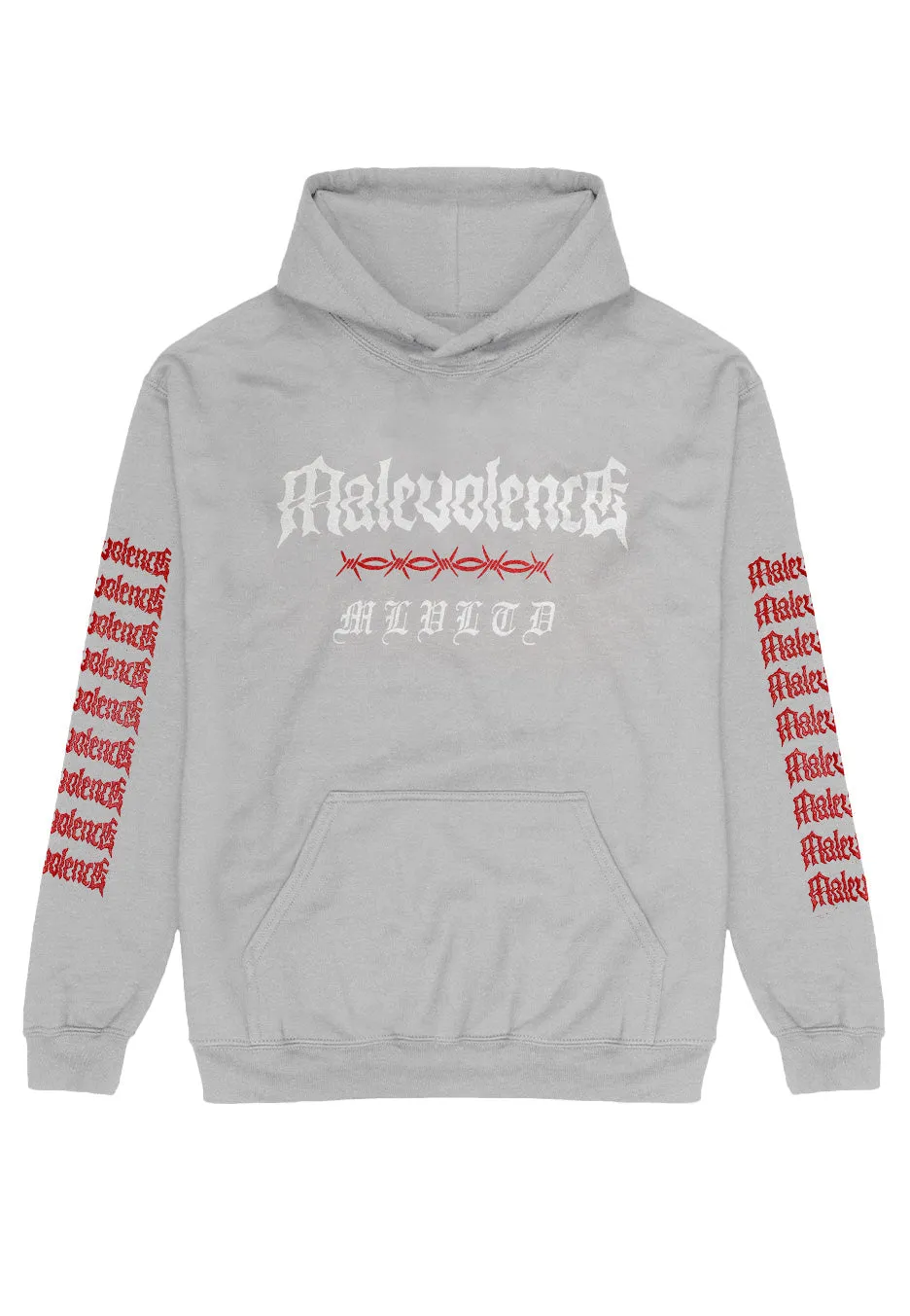 Malevolence Barbed Wire Sportsgrey felpa hoodie grigia metalcore