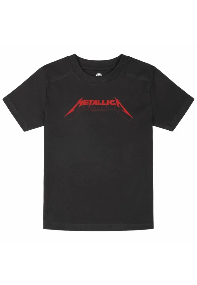 Metallica Red Logo Kids T-Shirt nera thrash metal